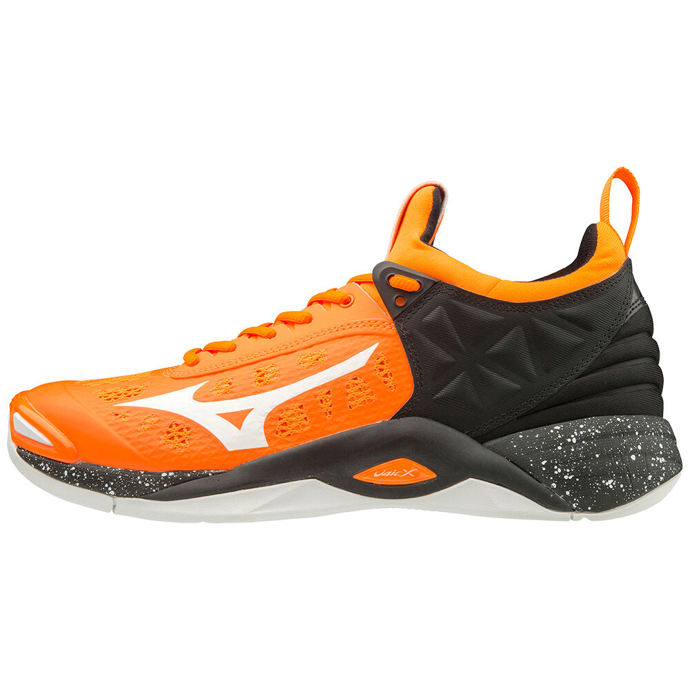 Zapatillas Voleibol Mizuno WAVE MOMENTUM Hombre Naranjas/Blancas/Negras España DYLT-62094